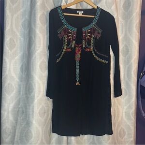 Old Navy Long Sleeve Knee Length Dress Black Size M